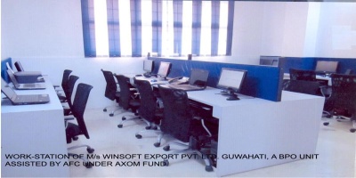 Work station of M/s Winsoft Export Pvt. Ltd. Guwahati, a BPO Unit assisted by AFC under Axom Fund