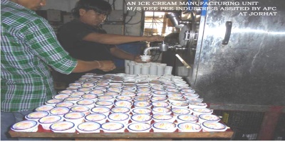 An ice cream manufacturing unit M/s Dee Pee Industries assisted by AFC at Jorhat