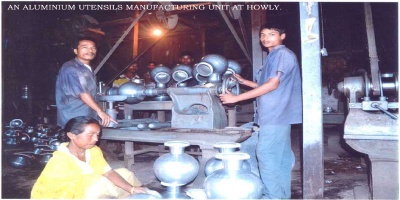 An aluminium utensils manufacturing unit at Howly